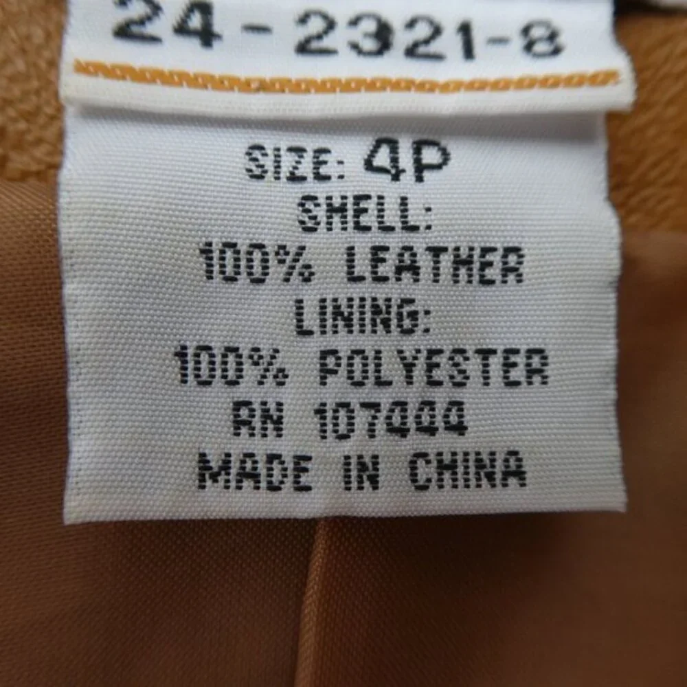 Vintage Cognac Leather Blazer Jacket Bagatelle 70s Style Flapped Pockets Lined 4